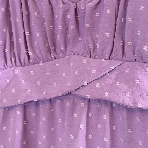 Altar'd State Purple Tiered Sundress with Puff Sleeves - Picture 3 of 4